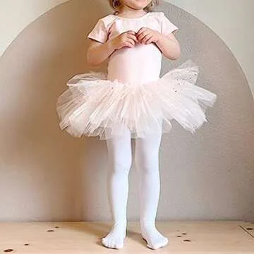 MANZI 3 Pairs Women's Footed Ballet Dance Tights 40 Denier White XXL