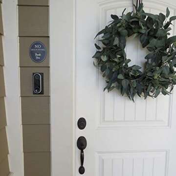 All Hung Up 4" x 5" No Soliciting Sign for House, 3M Self-Adhesive for Door,Window,Wall, Durable Qua...