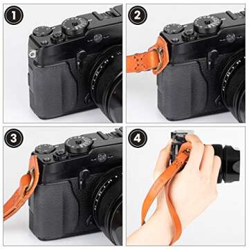 TARION Camera Strap Leather Camera Wrist Strap Camera Hand Grip L6