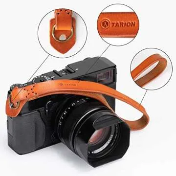 TARION Camera Strap Leather Camera Wrist Strap Camera Hand Grip L6