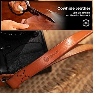 TARION Camera Strap Leather Camera Wrist Strap Camera Hand Grip L6