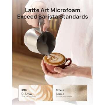 Dreo BaristaMaker Milk Frother, All-in-1, 15oz/450ml Hot/Cold Electric Foam Frother for Coffee, Latte Art Microfoam, Automatic Milk Warmer, Dairy/Plant-Based Milk, 30+ Drinks, Dishwasher Safe