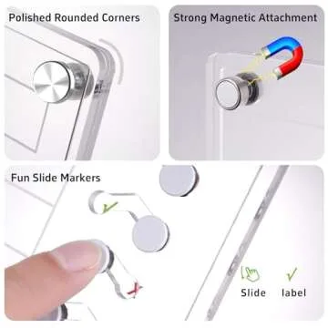 NiHome Acrylic Magnetic to Do List Planning Board with Sliders & Desktop Stand, Multi-Functional Chore Chart for Kids & Adults, Checklist Routine Chart Task Board with Marker for Fridge & Desk, Clear