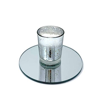 Elegant Set of 12 Round Mirror Plates for Centerpieces