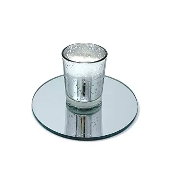 Elegant Set of 12 Round Mirror Plates for Centerpieces