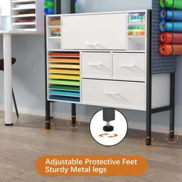 GDLF Organization and Storage Cabinet Compatible with Cricut Machines, Accessories Organizer Craft Cabinet with Pegboard, Vinyl Holders Large Craft Room Furniture 37" W x 12.6" D x 70.9" H