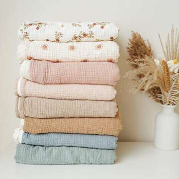 Konssy Baby Blankets - Soft Muslin Cotton & Fleece Warmth