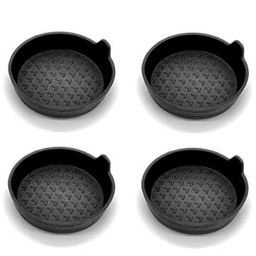 Pincuttee Car Cup Hoder Coaster 4 Pack,Silicone Cup Holder Coasters,Universal Car Cup Coaster,Car Interior Accessories for Car/SUV/Trcuk Black