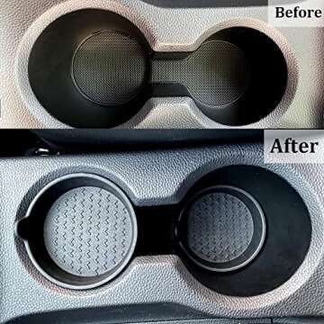 Pincuttee Car Cup Hoder Coaster 4 Pack,Silicone Cup Holder Coasters,Universal Car Cup Coaster,Car Interior Accessories for Car/SUV/Trcuk Black