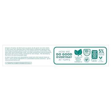 Tom's of Maine Natural Fluoride-Free SLS-Free Botanically Bright Toothpaste, Peppermint, 4.7 oz. 3-Pack (Packaging May Vary)