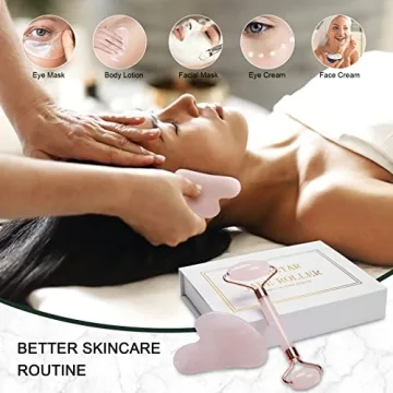 Jade Roller and Gua Sha Set for Skincare and Relaxation