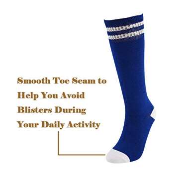 4 Pairs SocksDiary Knee High Socks for Kids, Cotton Soccer Socks for Boys, Girls, Toddlers