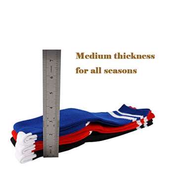 4 Pairs SocksDiary Knee High Socks for Kids, Cotton Soccer Socks for Boys, Girls, Toddlers