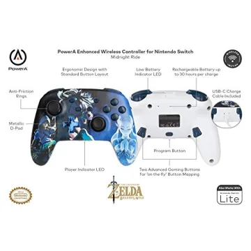 PowerA Wireless Controller Switch Zelda Midnight Ride