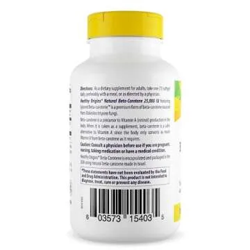 Healthy Origins Beta-Carotene 25,000 IU for Immune Support