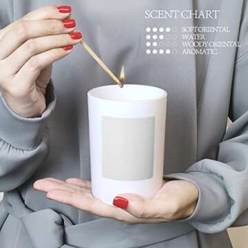 ESNA HOME Leblanc White Tea Aromatherapy Scented Candle | Natural Soy & Essential Oils | Gift Box In...