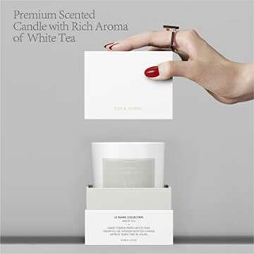 ESNA HOME White Tea Aromatherapy Candle | Elegant Gift Idea