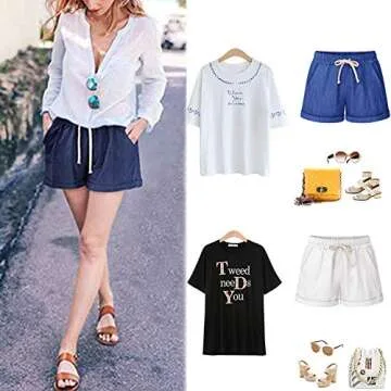 XinYangNi Women's Casual Bermuda Shorts for Summer Comfort and Style White X-Small