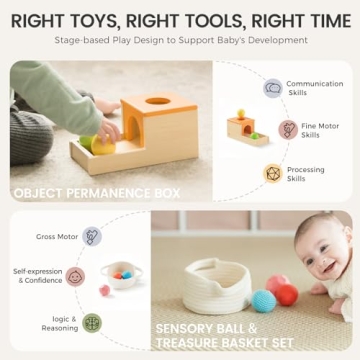 Tiny Land Montessori Toy Set for 6-9 Months - Engaging 4-in-1 Learning Toys