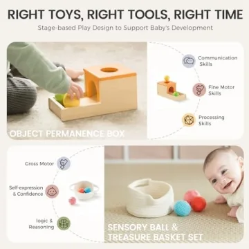 Tiny Land Montessori Toy Set for 6-9 Months - Engaging 4-in-1 Learning Toys