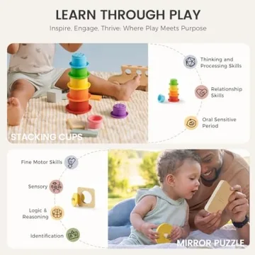 Tiny Land Montessori Toy Set for 6-9 Months - Engaging 4-in-1 Learning Toys