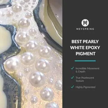 MEYSPRING White Pearl Mica Powder - 50g - White Resin Pigment - White Mica Powder for Epoxy Resin Art - White Epoxy Pigment and UV Resin Dye - Mica Powder for Epoxy Resin - Resin Powder Pigment