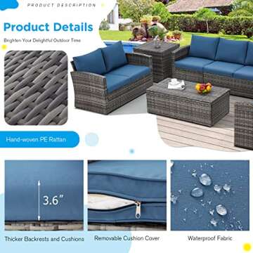 Luxury AECOJOY Outdoor Rattan Furniture Set for All Weather