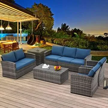 Luxury AECOJOY Outdoor Rattan Furniture Set for All Weather