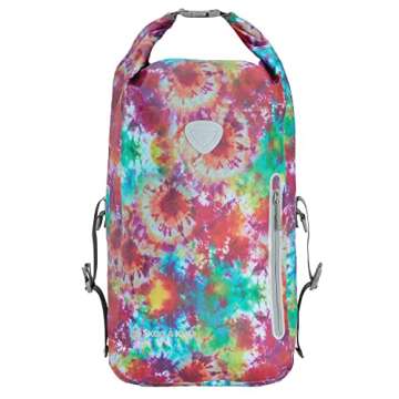 Skog Å Kust BackSak Heavy Duty Waterproof Backpack - Gear Bag for Sports, Travel, & More - 35L Tie Dye