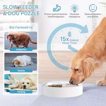 Slow Feeder Maze Dog Bowl - Non-Slip Interactive Feeder for Dry, Wet & Raw Food