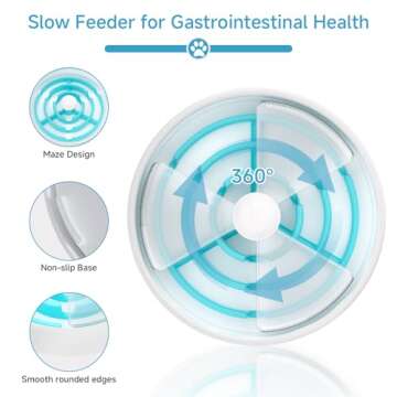 Slow Feeder Maze Dog Bowl - Non-Slip Interactive Feeder for Dry, Wet & Raw Food