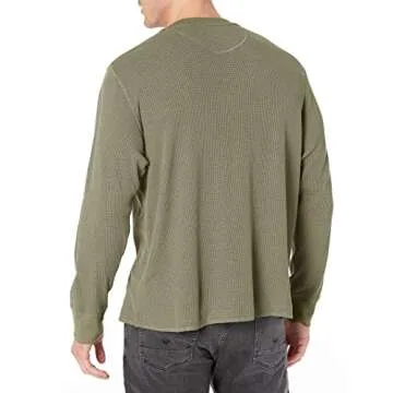 Wrangler Authentics Men's Long Sleeve Waffle Henley Seaside