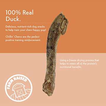 Nativo Naturals Chillin Chews for Dogs; Training Treats Freeze Dried Raw Duck Necks: Ethically Sourced, Single Source Protein, Gluten Free & Grain Free, Made in USA