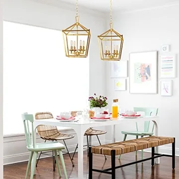 MOTINI 4-Light Gold Lantern Pendant Light - Stylish Design