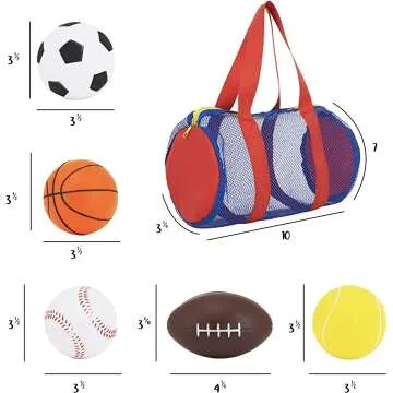 5 Foam Sports Balls for Toddlers with Free Carry Bag