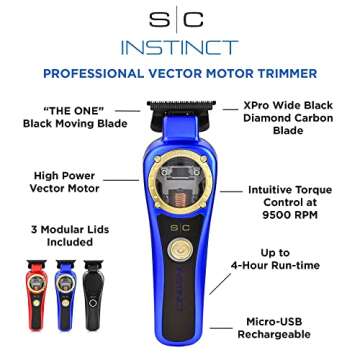 StyleCraft Instinct Professional Hair Trimmer IN2 Vector Motor Cordless with Intuitive Torque Control