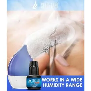 Extra Strong Evolution Eyelash Extension Glue Stacy Lash (0.17fl.oz/5ml)/1-2 Sec Dry/Retention – 8 Weeks/Professional Supplies/Black Adhesive