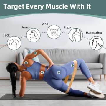 Resistance Bands for Working Out, Exercise Bands Resistance Band for Physical Therapy, Stretch Bands for Legs, Arm, Whole-Body Fitness, Booty, Stretching, Women & Men Workout Bands, Set of 5