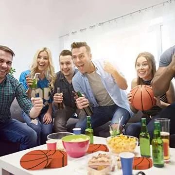 120 Pcs Basketball Party Napkins Basketball Birthday Paper Cocktail Napkins for Sports Themed Party Decorations