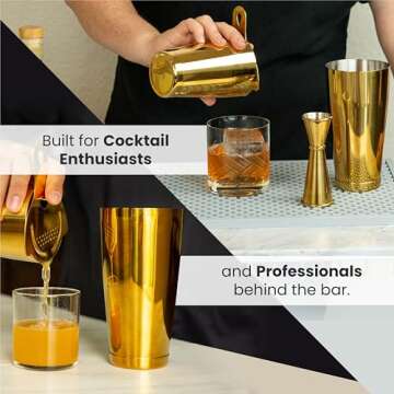 A Bar Above Professional Boston Shakers Set 18 Oz, Weighted & Unweighted Cocktail Shaker Set for Bar...