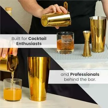 A Bar Above Professional Boston Shakers Set: Weighted & Unweighted Cocktail Shaker Set for Bartender...