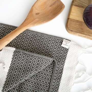 SMYRNA TURKISH COTTON Wash Cloths Pack of 6 | 12"x12" | Versatile Bath Towels for Bathroom, Hotel, S...