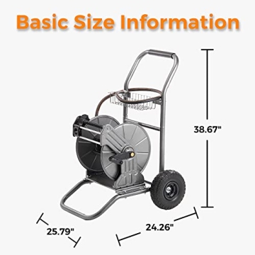 Giraffe Tools Heavy Duty Garden Hose Reel Cart with Wheels