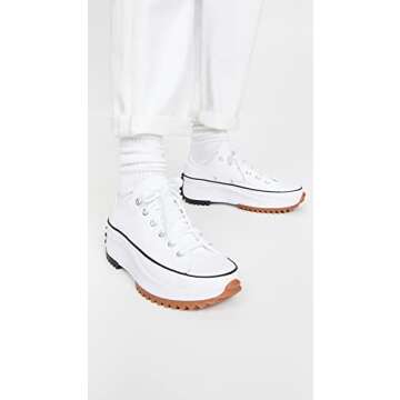 Converse Women's Run Star Hike Platform Sneakers, White/Black/Gum, 10 Medium US