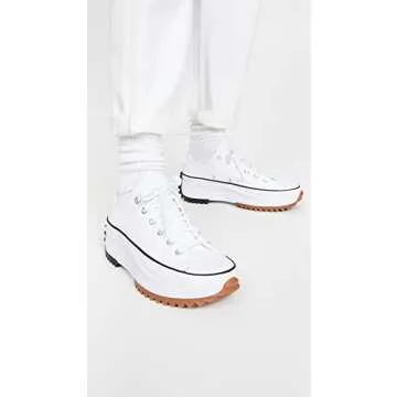 Converse Women's Run Star Hike Platform Sneakers, White/Black/Gum, 10 Medium US