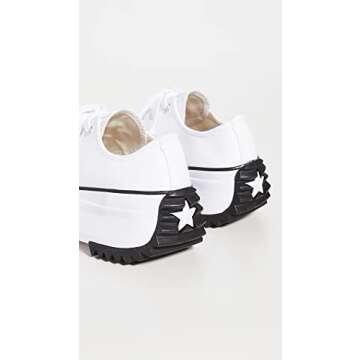 Converse Women's Run Star Hike Platform Sneakers, White/Black/Gum, 10 Medium US