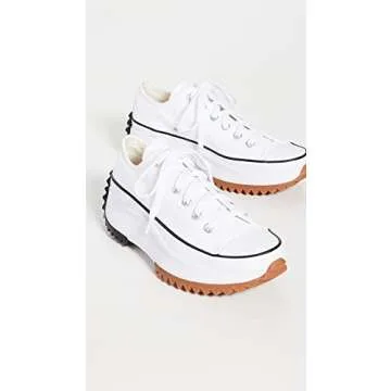 Converse Women's Run Star Hike Platform Sneakers, White/Black/Gum, 10 Medium US