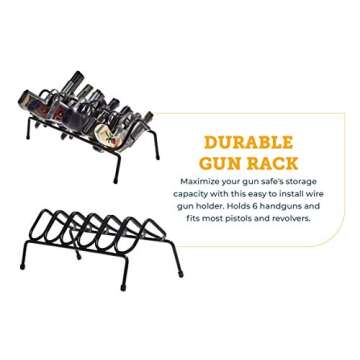 SnapSafe Pistol Rack for Gun Safe, Holds 6 Handguns - Gun Stand for Handgun Storage and Organization...