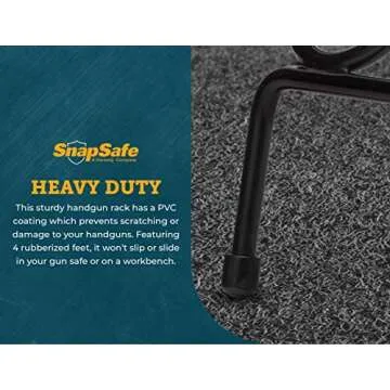 SnapSafe Pistol Rack for Gun Safe, Holds 6 Handguns - Gun Stand for Handgun Storage and Organization, For Pistols and Revolvers - Scratch-Resistant with Non-Slip Feet - Maximize Gun Safe Space