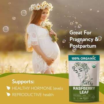 Organic Red Raspberry Leaf Tea – Wild Raspberry Leaves for for Pregnancy, Healthy Cycle, Menstrual Cramps – Medicinal Tea Loose Leaf, Herbs for Tea - Packaging May Vary - 6oz